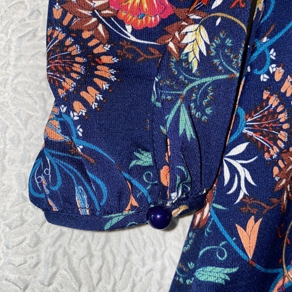 I. Madeline Garden Splendor Floral Print Long Sleeve Midi Dress - Picture 4 of 9